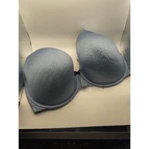 Cacique Lightly Lined Full Coverage Blue Bra‎ Size 42F Adjustable Comfortable